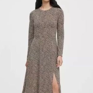 Banana Republic Giraffe Leopard Dress Midi Small